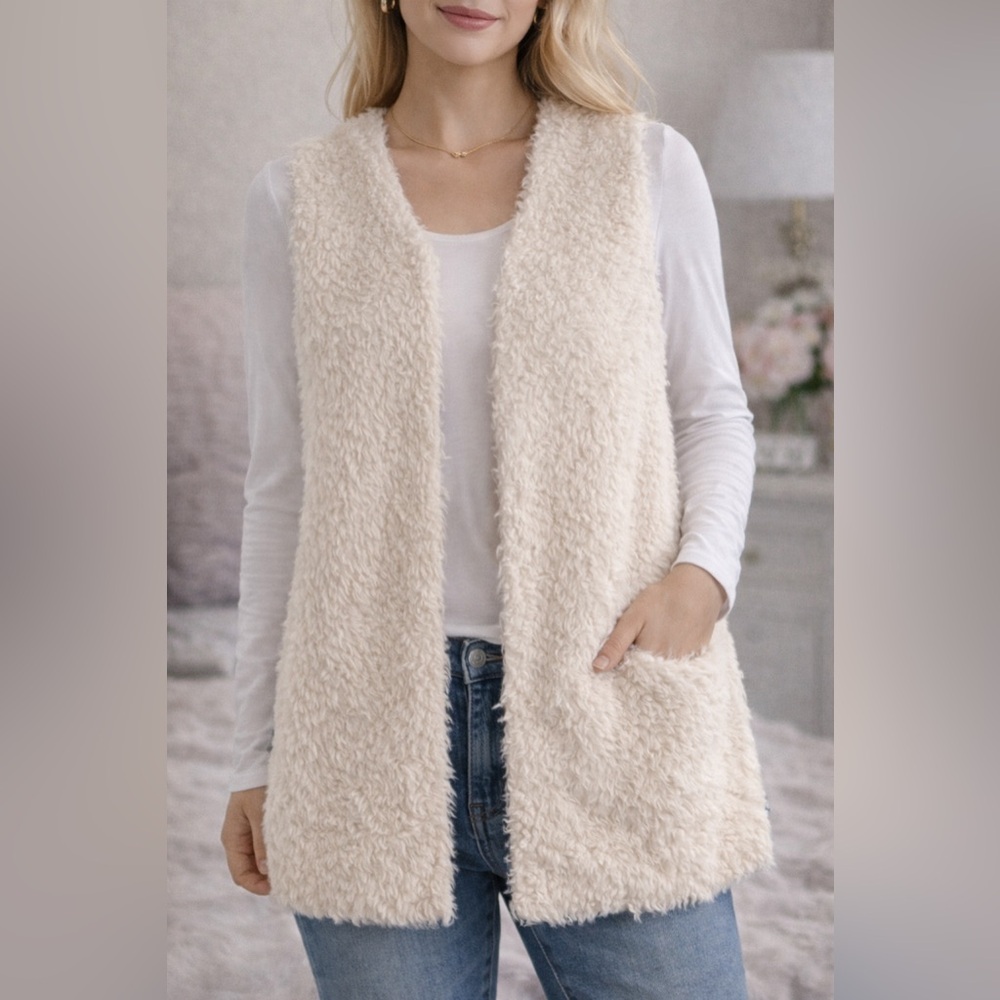 Elegant Cream Sleeveless Vest